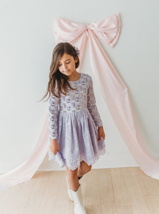 Sweetheart Lilac Dress and Bloomer Set