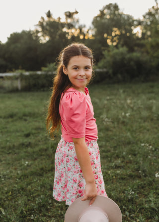 Rose Pink Puff Sleeve Layering Shirt