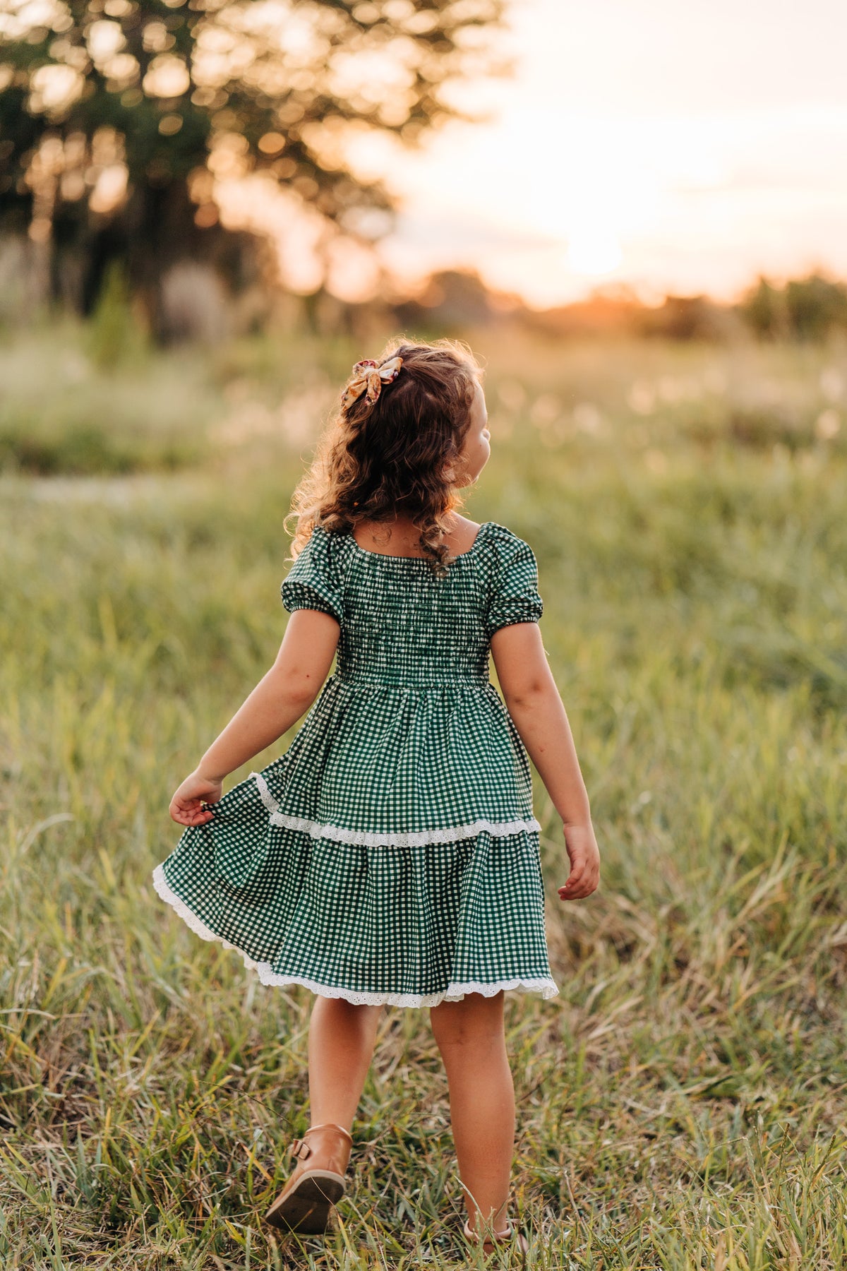 Forest Green Gingham Grace Dress