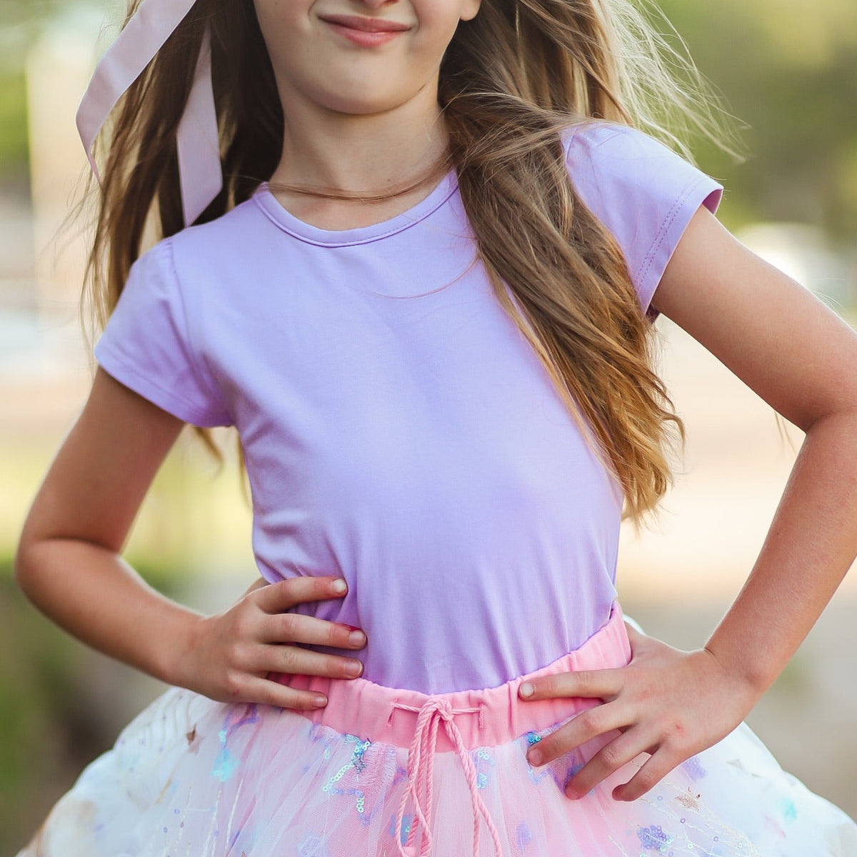 Lilac Flutter Sleeve Layering Shirt