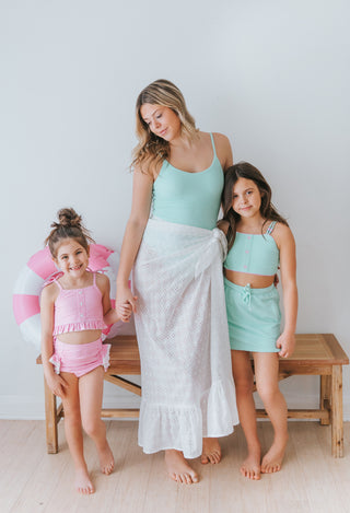 Swim Sarong ~ White Eyelet