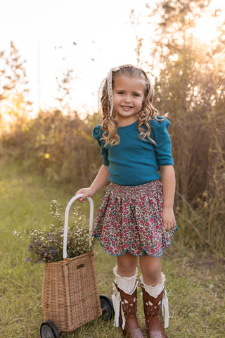 Mulberry Meadow Scallop Skort