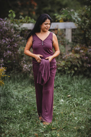 Women's Plum Ribbed Bamboo Lounge Bundle