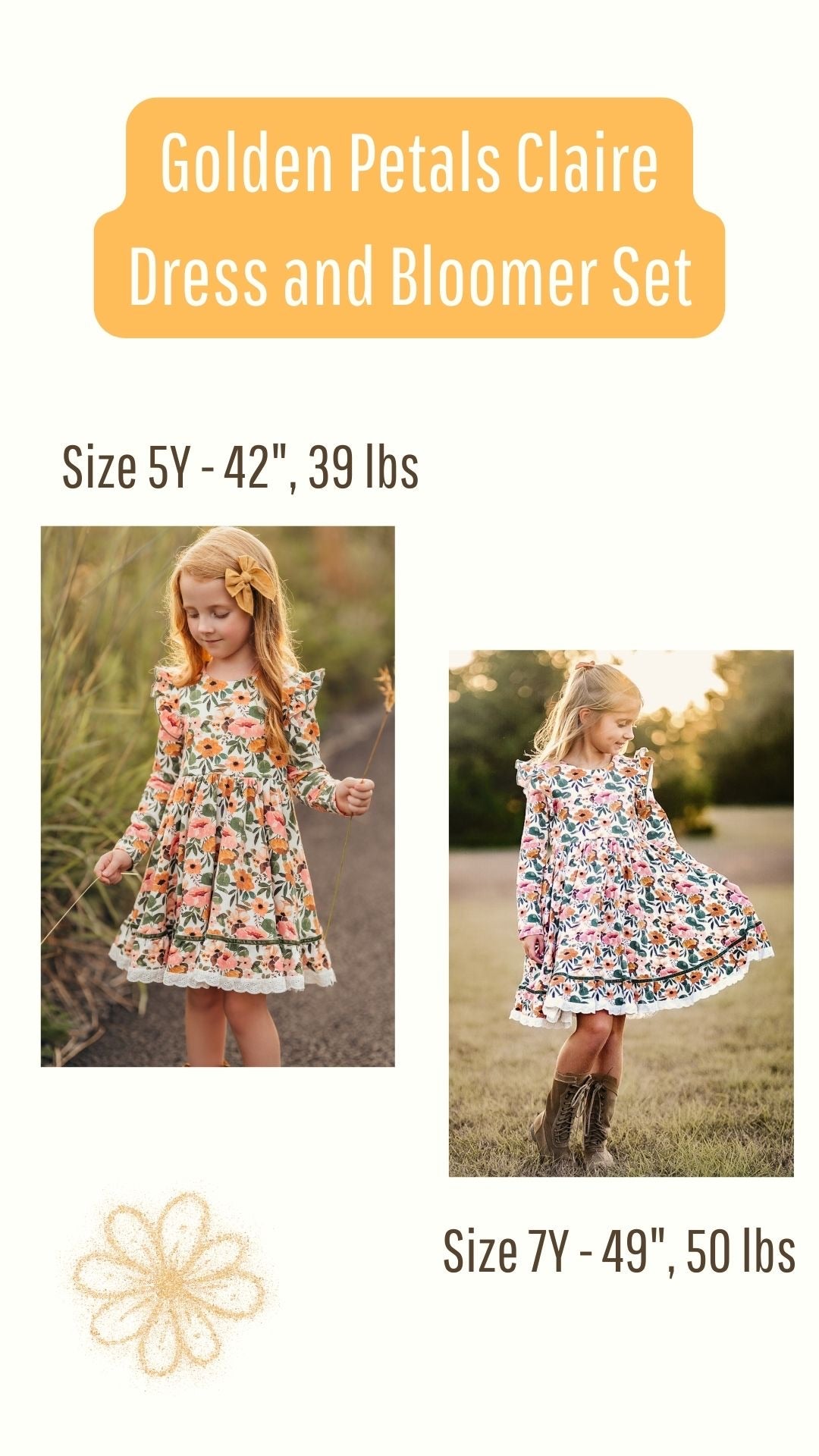 Golden Petals Claire Dress