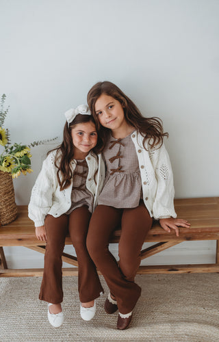 Chocolate Gingham Peplum