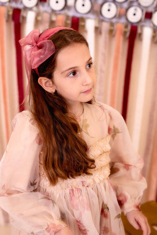 Belle Organza Fringe Headband - White