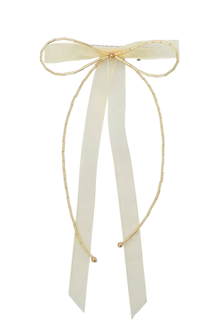 Dainty Fairy Gold Beaded Bow Hair Clip - Kids