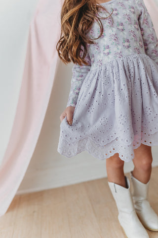 Sweetheart Lilac Dress and Bloomer Set