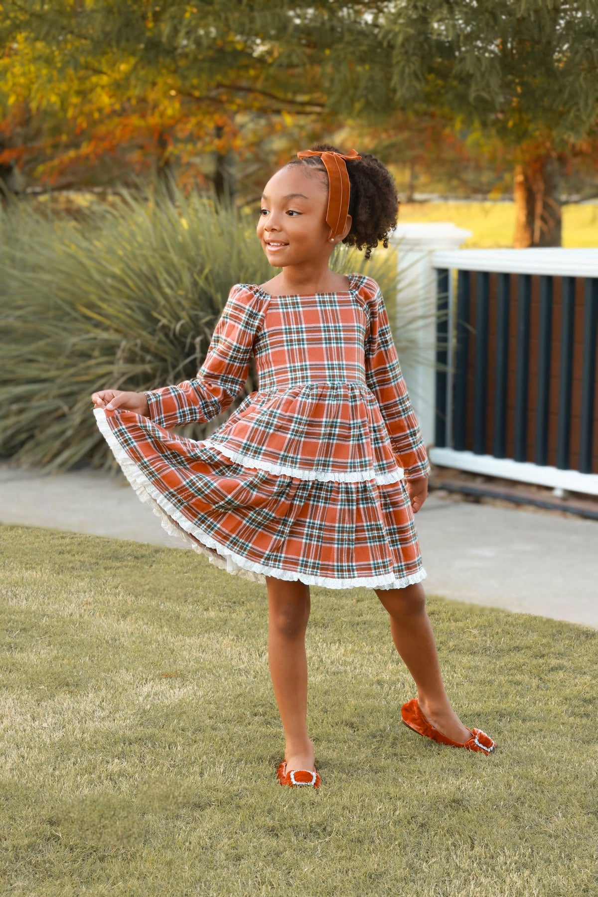 Turkey Day Tartan Grace Dress Set