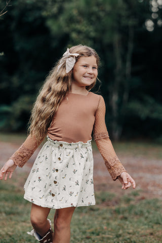 Honey Brown Lace Layering Shirt