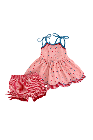 Scallop Tunic Set - Pink Patriot Pop