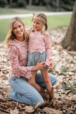 Women's Mauve Crochet Top