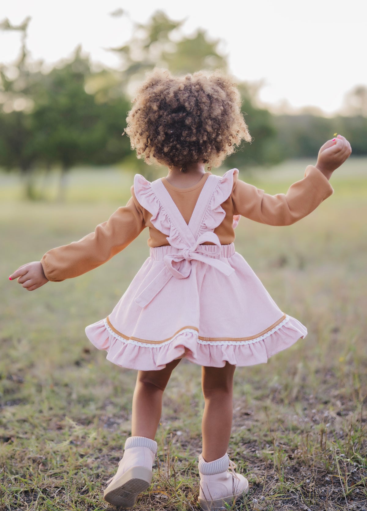 Autumn Rose Corduroy Skirted Romper
