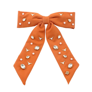 Texas Burnt Orange Bow Barrette