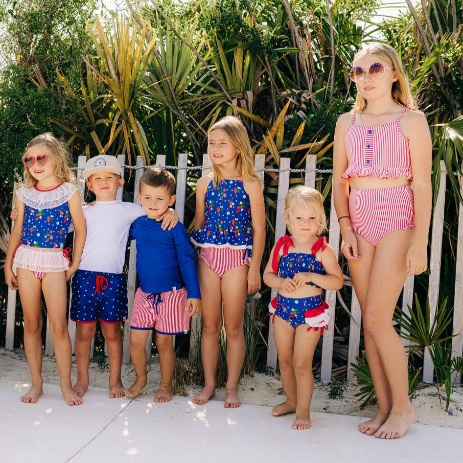 Strawberry Stars Smocked Bikini