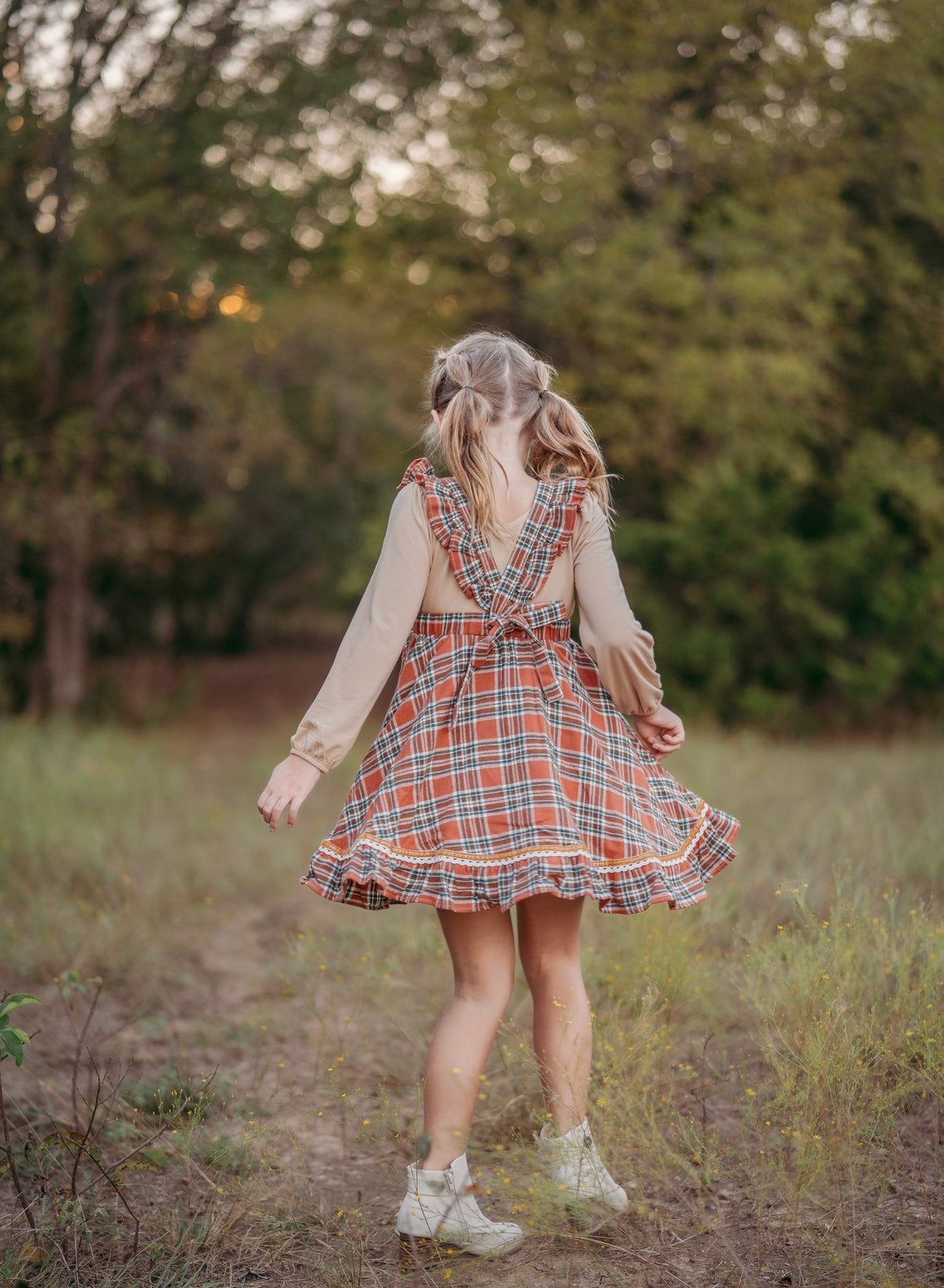 Turkey Day Tartan Pinafore