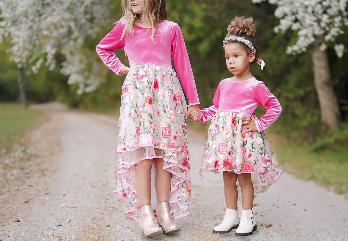 *PREORDER* Long Sleeve Rose Petal Enchantment High Low