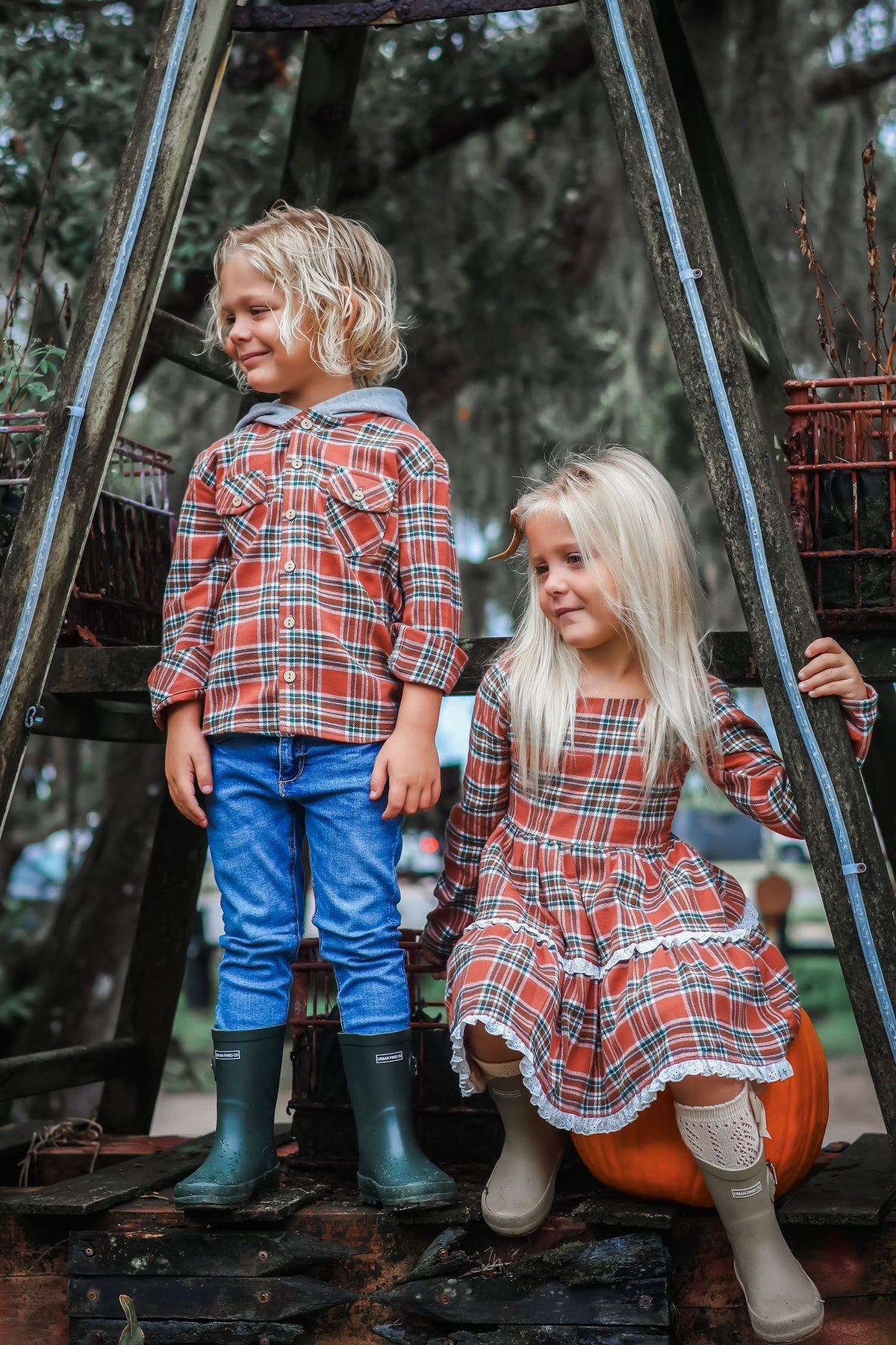 Turkey Day Tartan Button-Up Hoodie