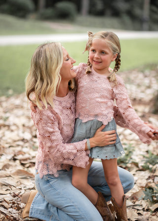 Women's Mauve Crochet Top