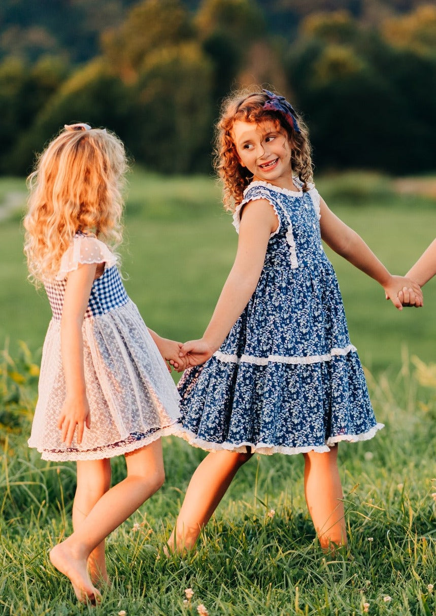 Midnight Blues Zoey Dress and Bloomer Set