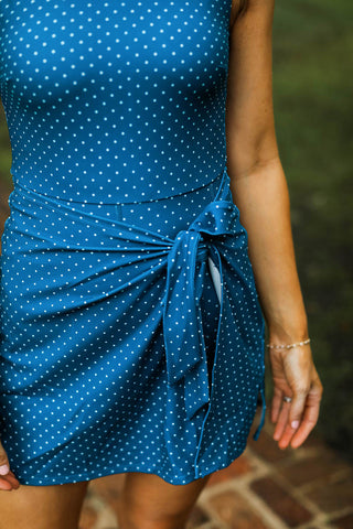 Women's Athletic Dress - Navy Dot
