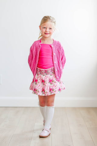 Smocked Athletic Skort ~ Floral Finery