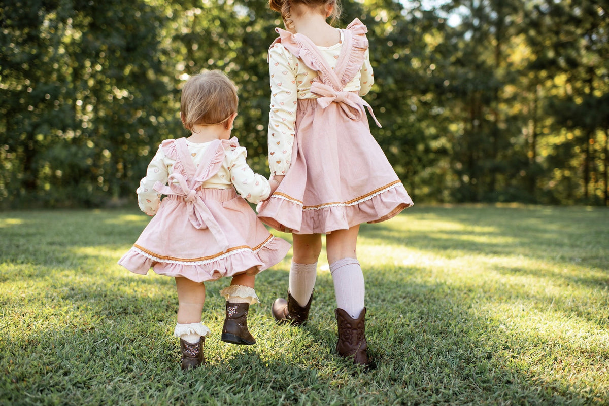Autumn Rose Corduroy Skirted Romper