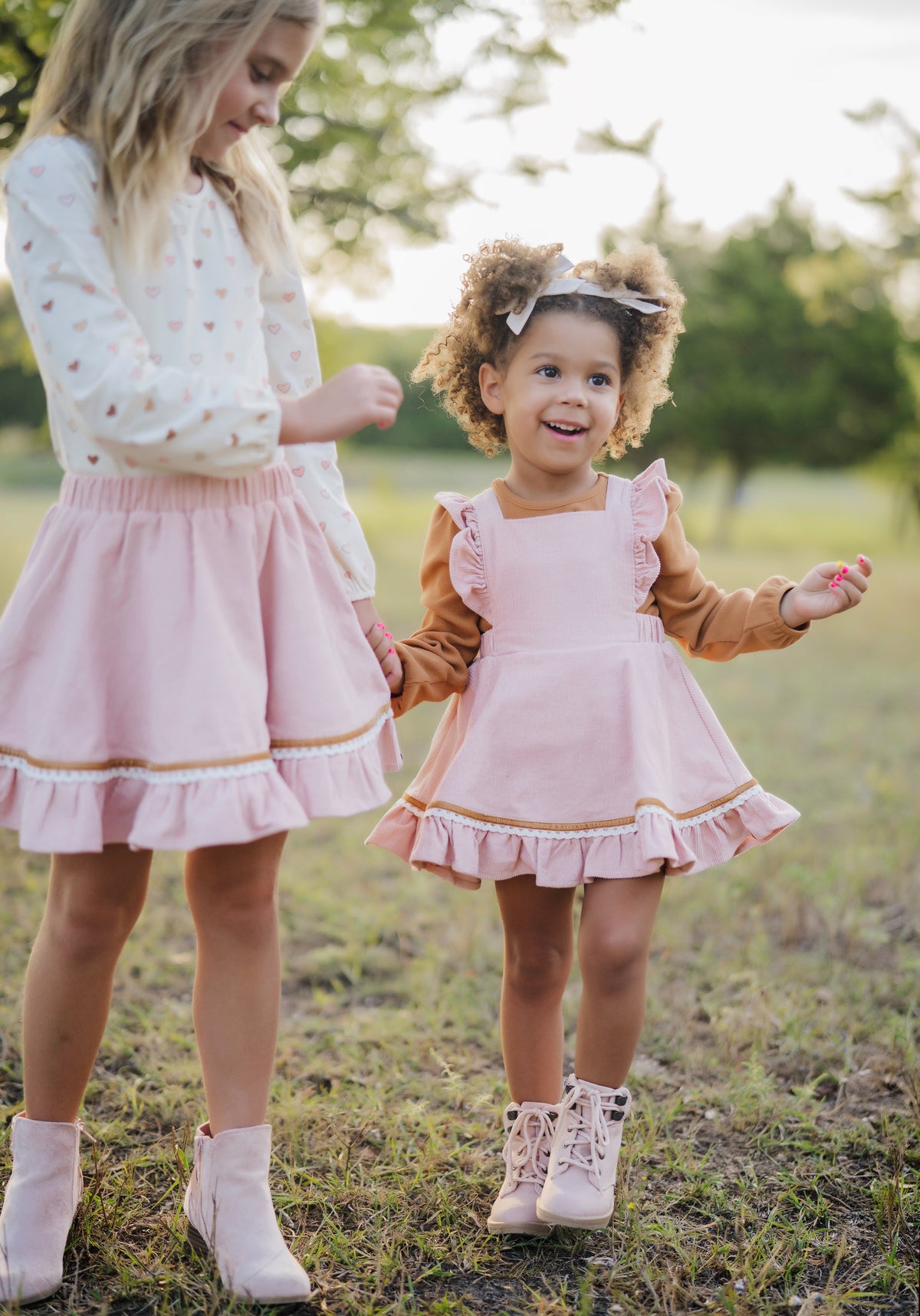 Autumn Rose Corduroy Skirted Romper