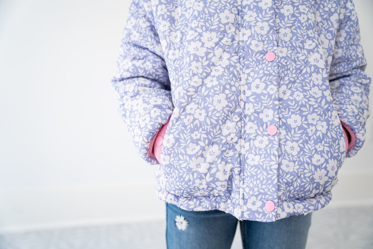 Periwinkle Petals Winter Jacket