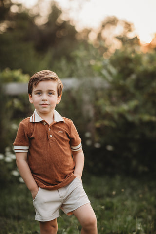 Boys Brown Sugar Bamboo Terry Polo