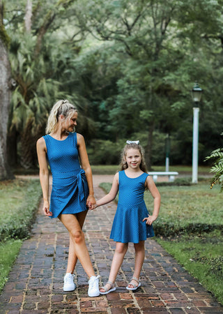 Women's Athletic Dress - Navy Dot