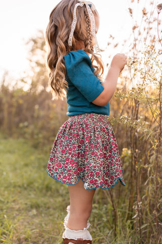 Mulberry Meadow Scallop Skort