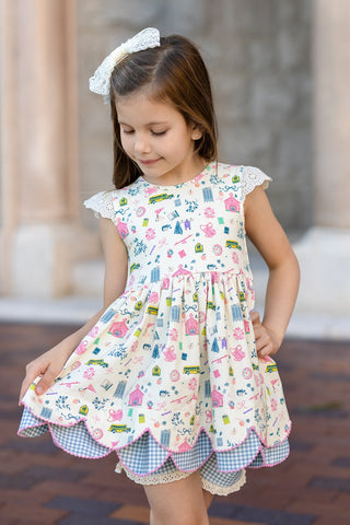 Scallop Tunic Set ~ Schoolyard Sweetie