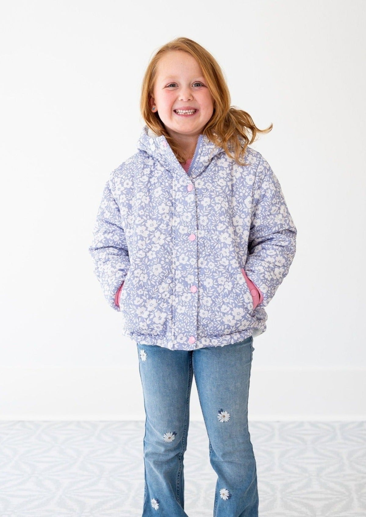 Periwinkle Petals Winter Jacket