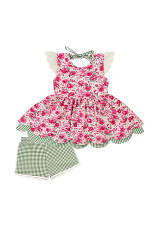Scallop Tunic Set ~ Prairie Rose