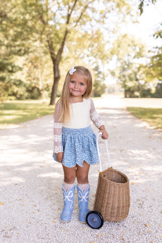 Delphinium Scallop Skort