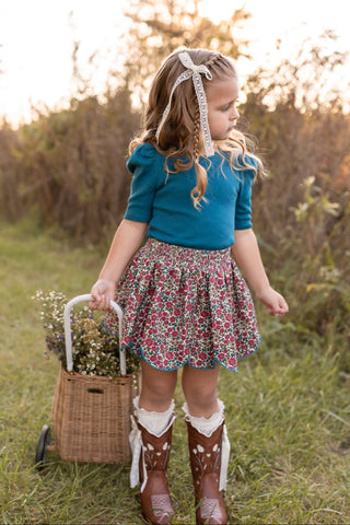 Mulberry Meadow Scallop Skort