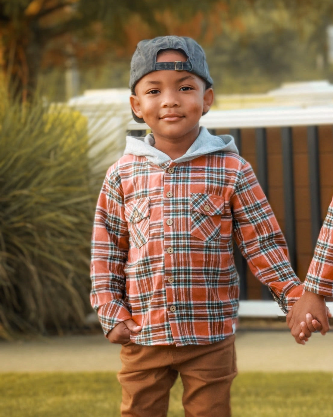 Turkey Day Tartan Button-Up Hoodie