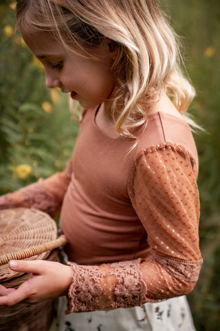 Honey Brown Lace Layering Shirt