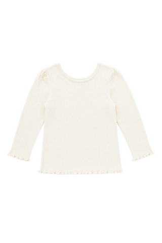 Vanilla Heart Pointelle Shirt