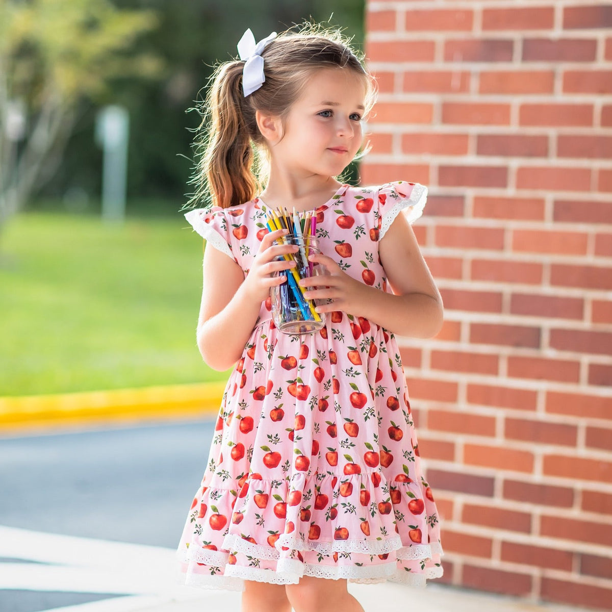 Vintage Apple Dress and Bloomer Set