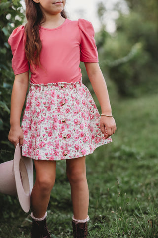 Rose Pink Puff Sleeve Layering Shirt