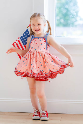 Scallop Tunic Set - Pink Patriot Pop