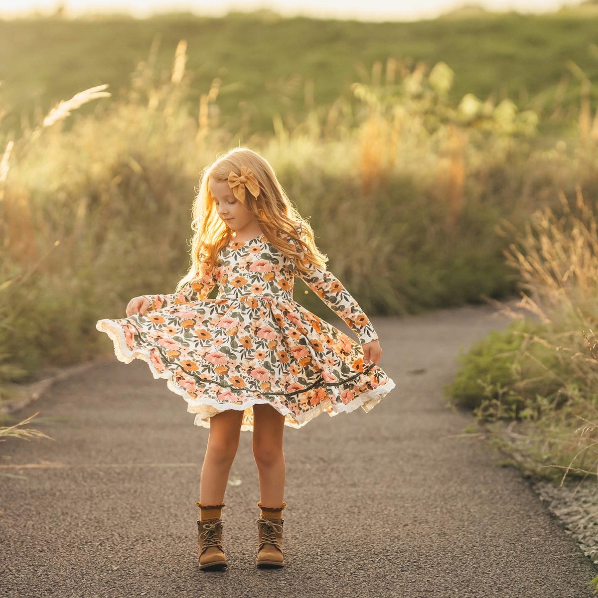 Golden Petals Claire Dress