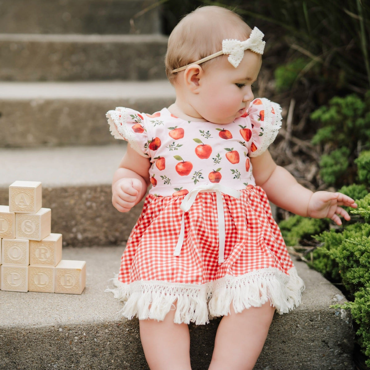 Vintage Apple Skirted Romper