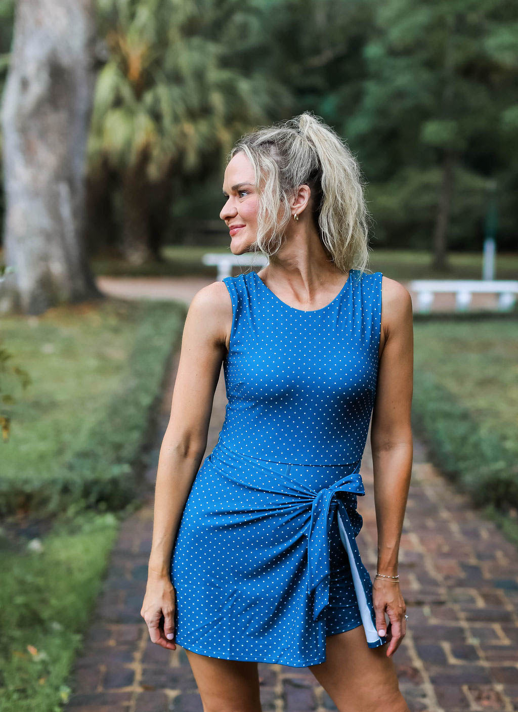 Women's Navy Dot Athletic Dress