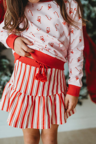 Peppermint Parade Sweatshirt and Skort Set