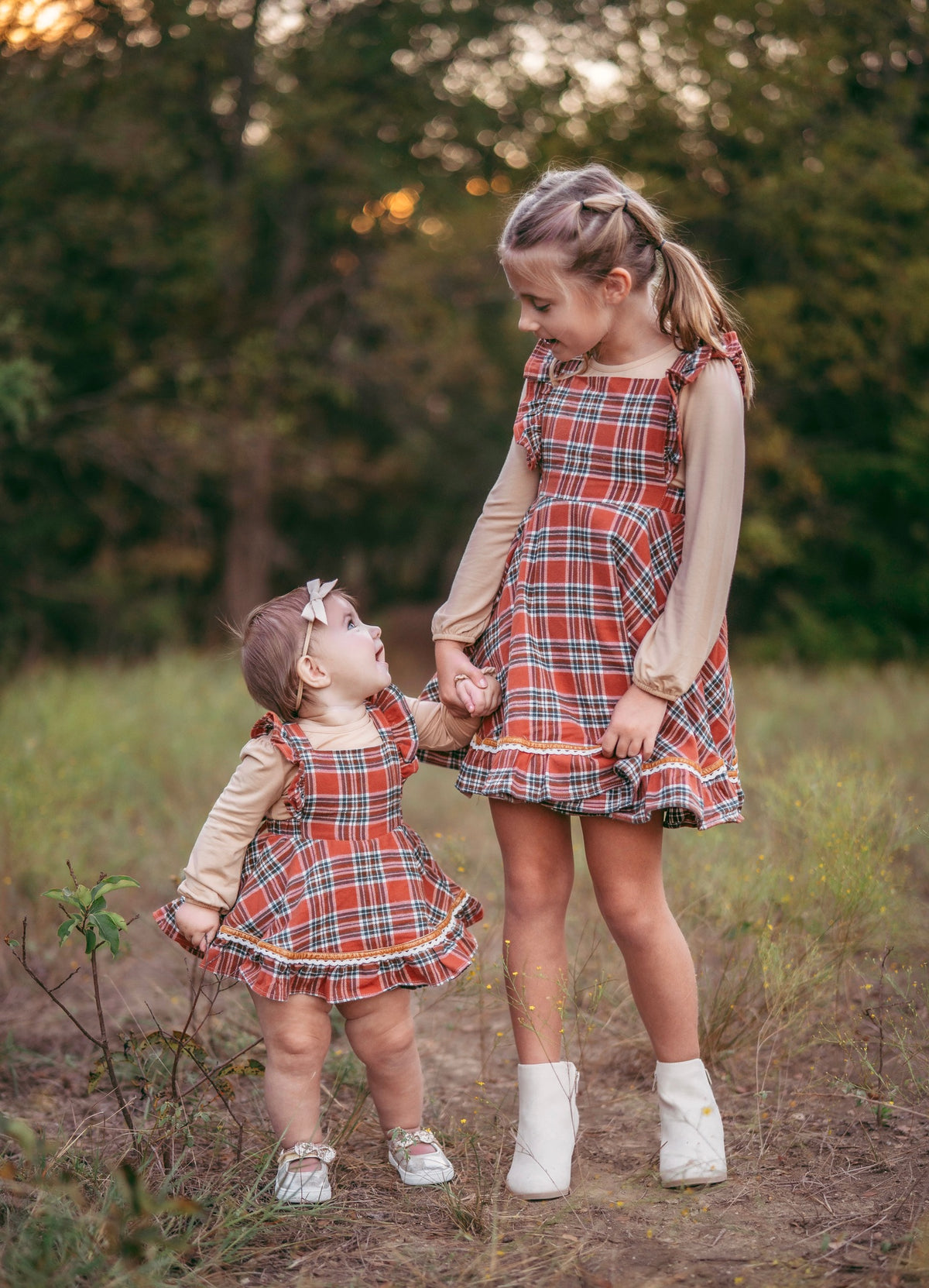 Turkey Day Tartan Skirted Romper