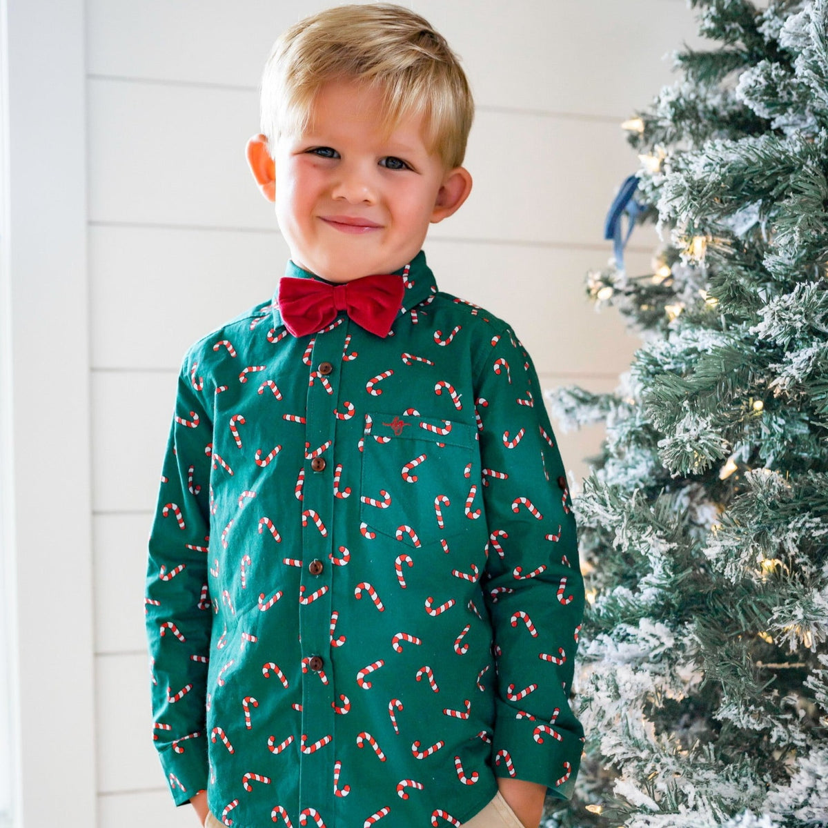 *PREORDER* Peppermint Candy Shirt and Red Bow Tie Set