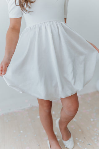 Taffeta Bubble Dress ~ White